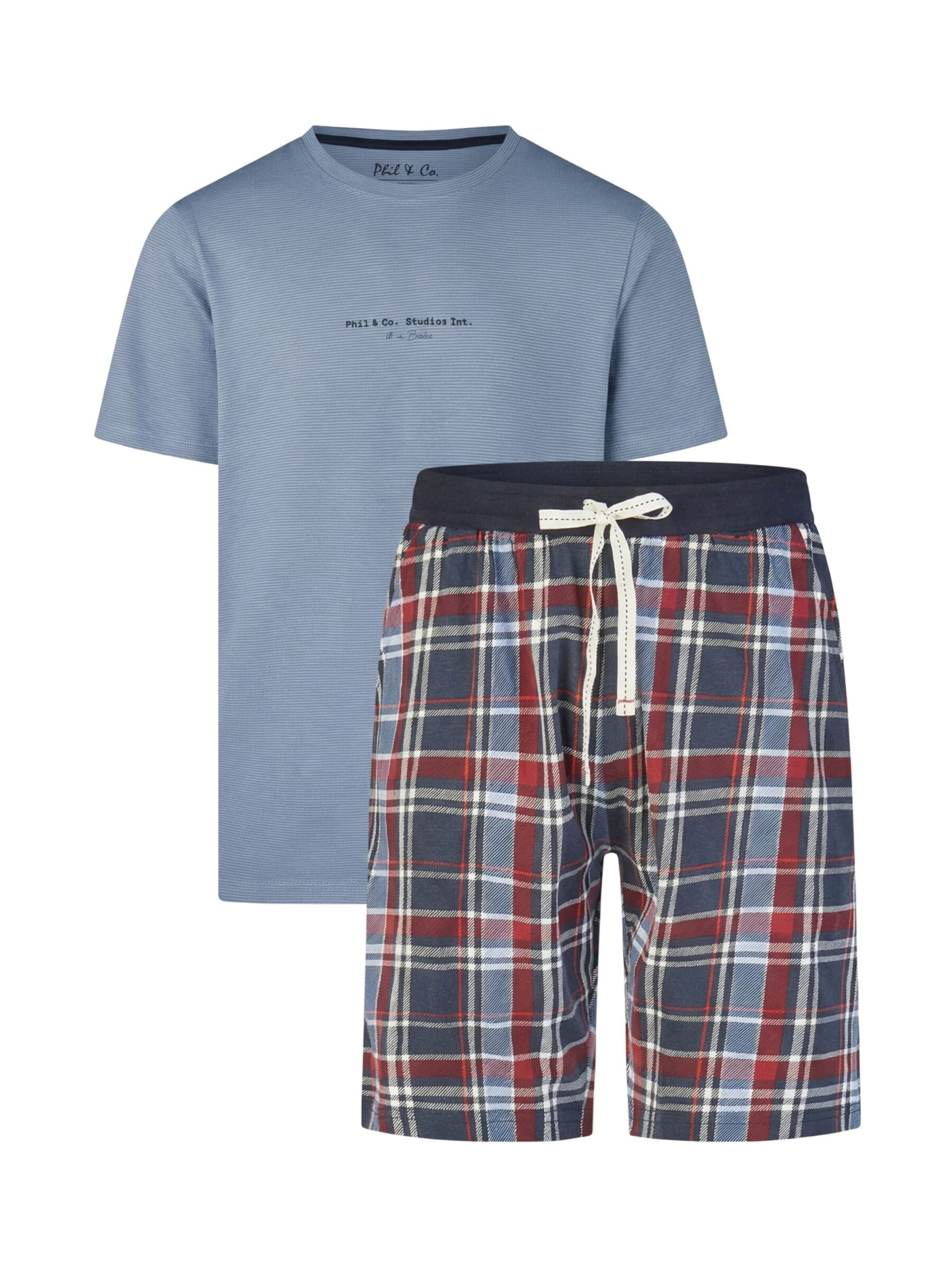 Phil & Co. Berlin Pyjama kurz‌‌‌‌ in XL in taubenblau, Produktansicht