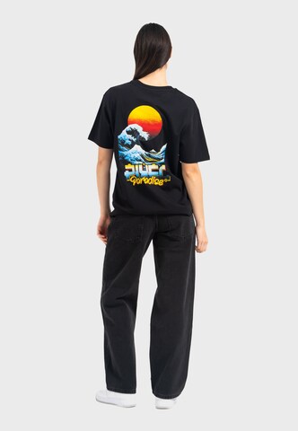Oldskull Shirt 'Retro Pixel Wave Logo Graphic' in Black