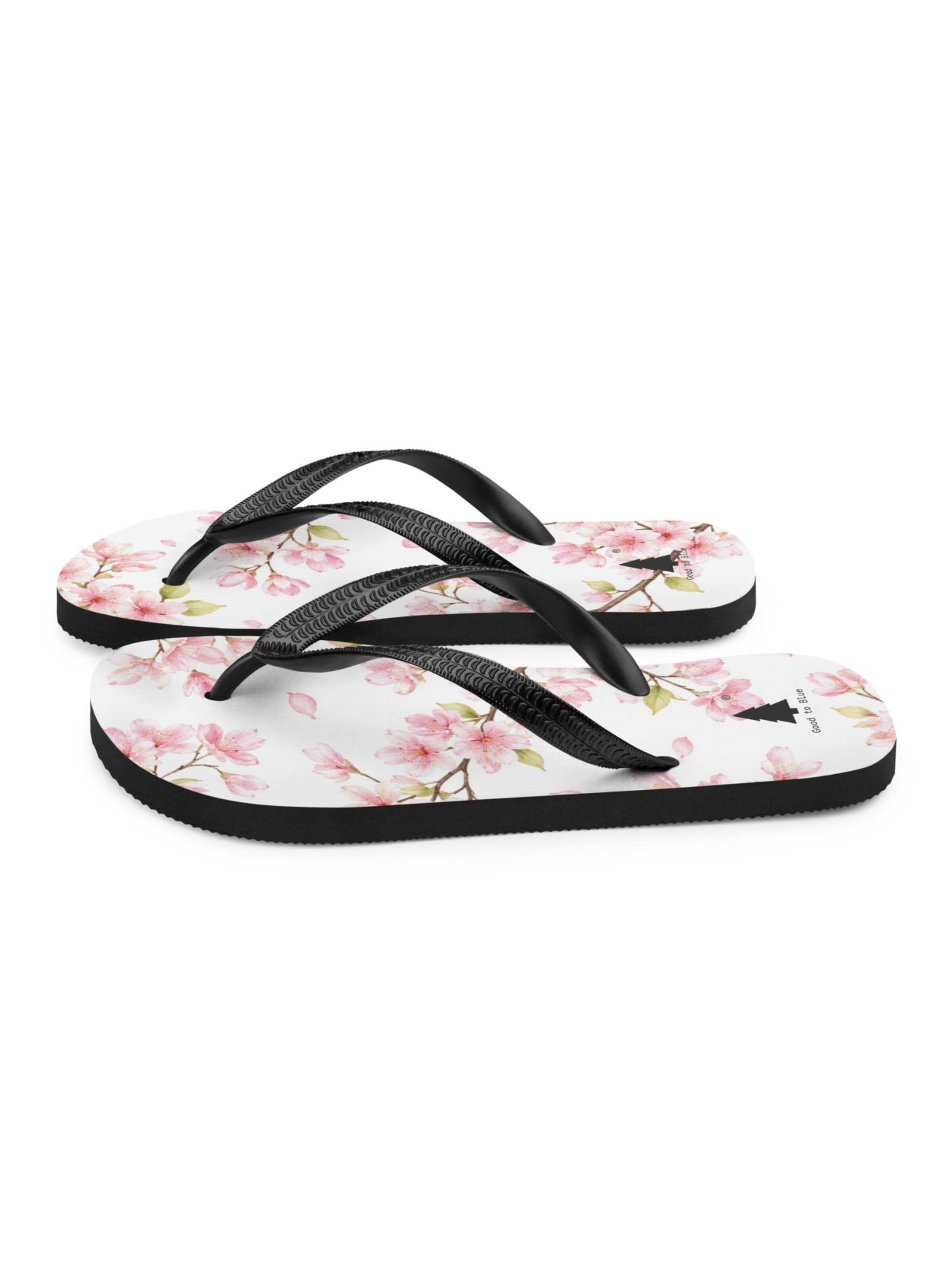 Good to Blue T-bar sandals 'Cherry Blossom' in White