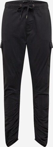 INDICODE JEANS Tapered Cargo Pants 'Lakeland' in Black: front