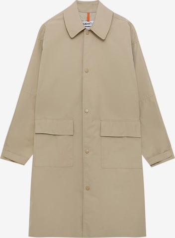 Pull&Bear Between-seasons coat in Beige: front