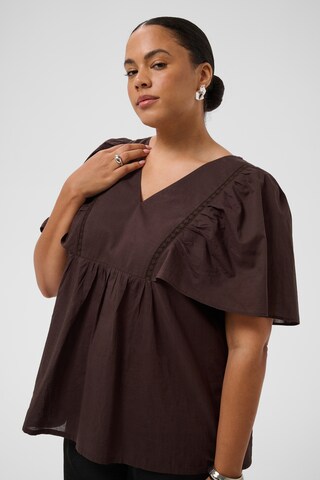 KAFFE CURVE Blouse 'KCkarlia' in Bruin