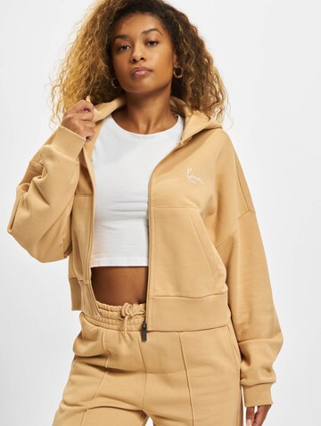 Karl Kani Zip-Up Hoodie in Beige