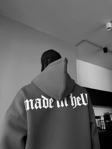 Felpa 'Oversize Made in Hell Hoodie - Anthracite' di Kleidermafia in grigio