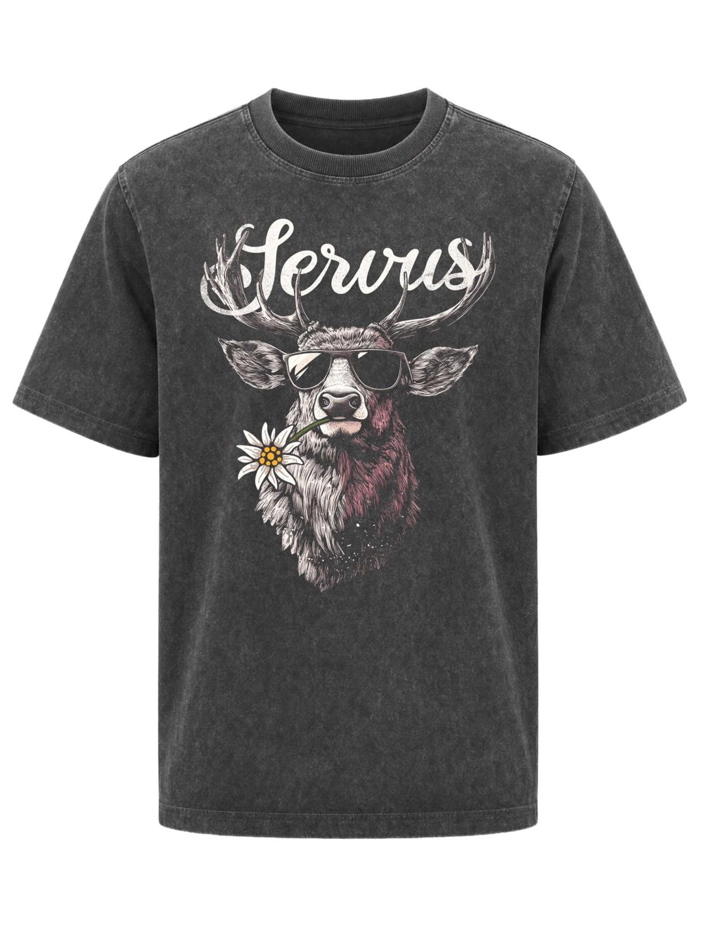 Neverless Shirt 'Servus' in Grey: front