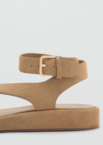 MANGO T-Bar Sandals 'Sue' in Beige