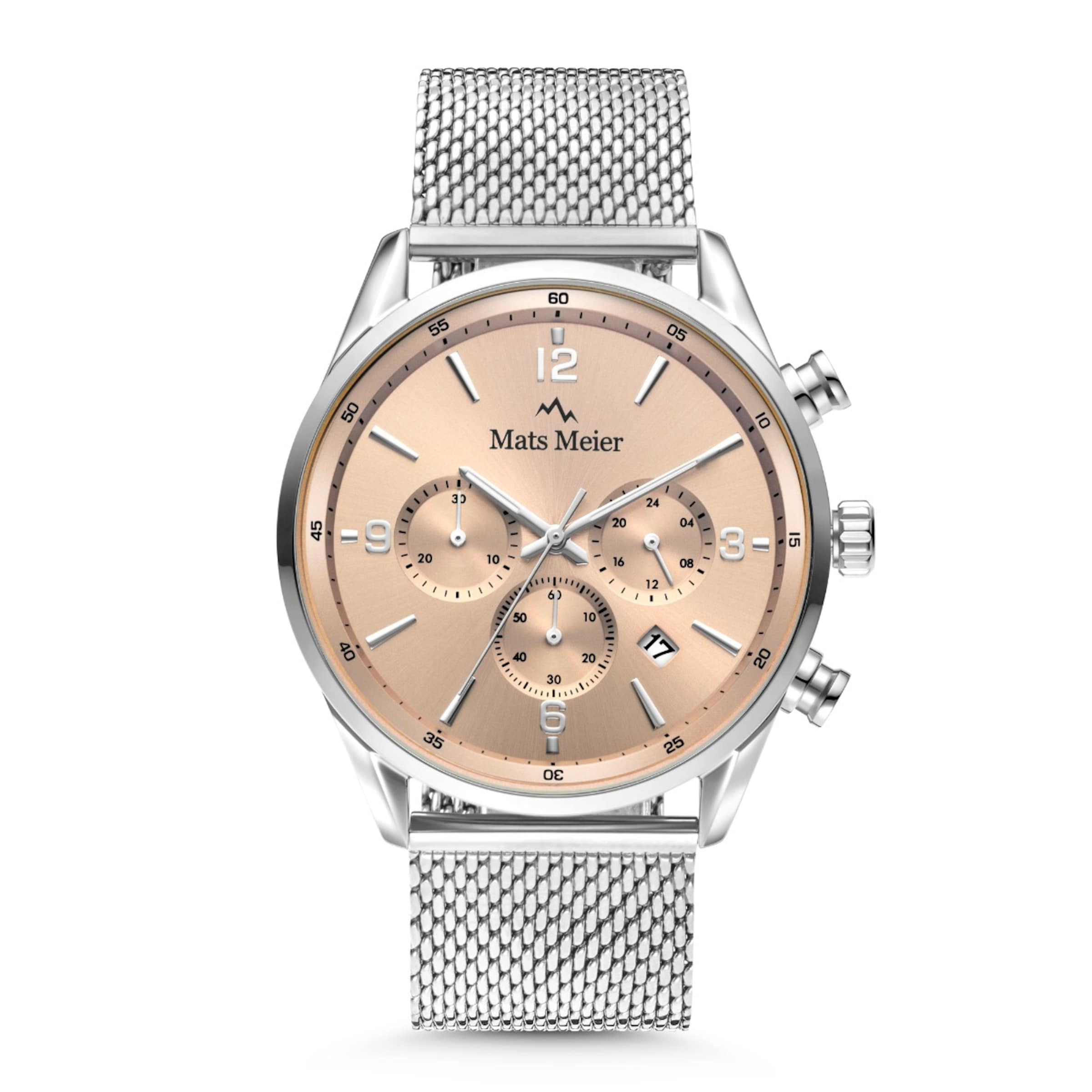 Mats Meier Analoog horloge in Zilver: voorkant