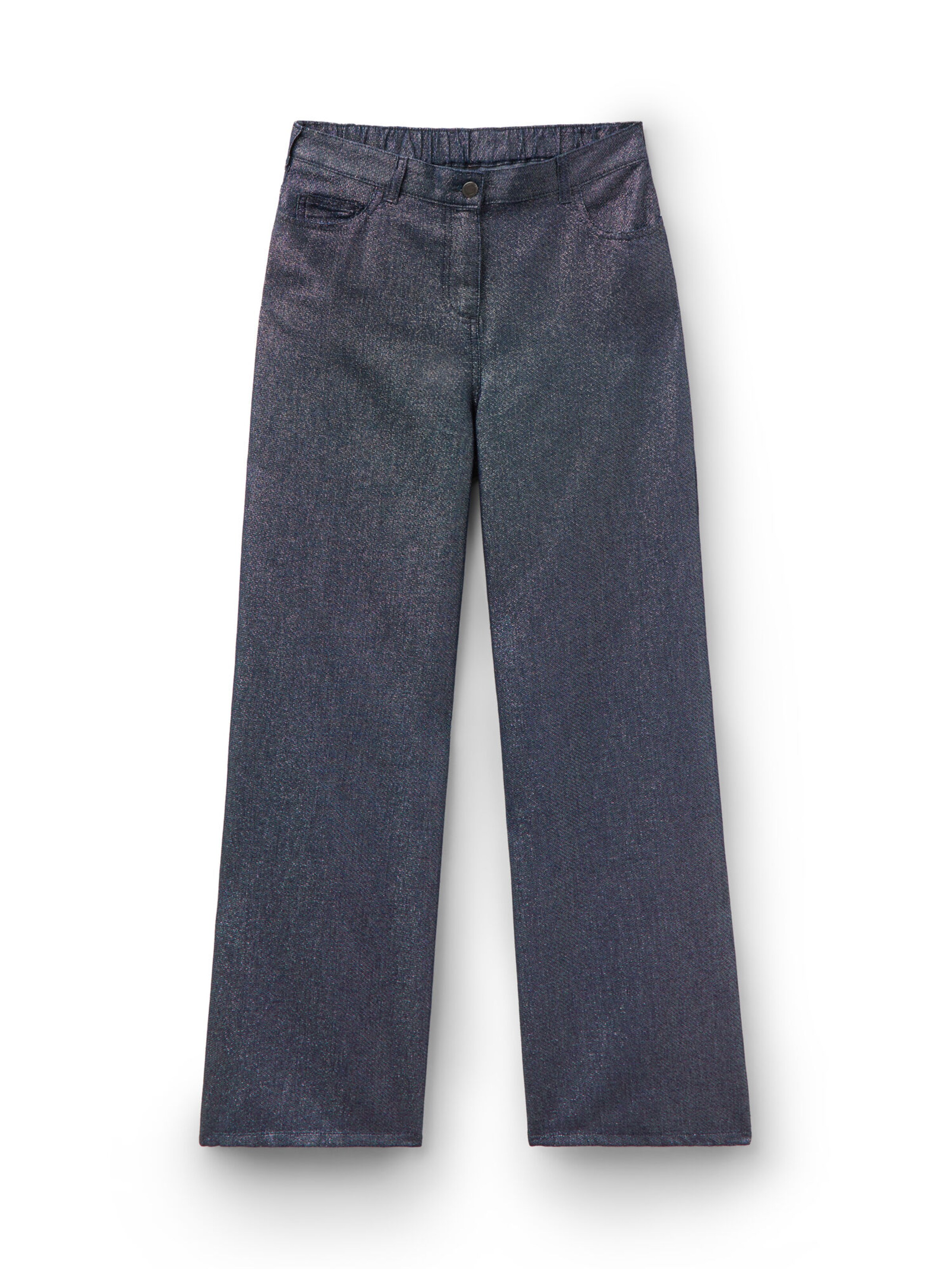 CALZEDONIA Wide Leg Palazzo-Jeans Ultralight Glitter in Blau: Vorderseite