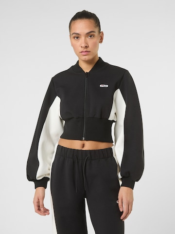Giacca di felpa 'LECORE cropped high rib scuba track jacket' di FILA in nero: frontale