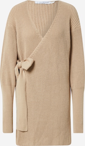 In The Style Knitted dress 'JOSSA' in Beige: front