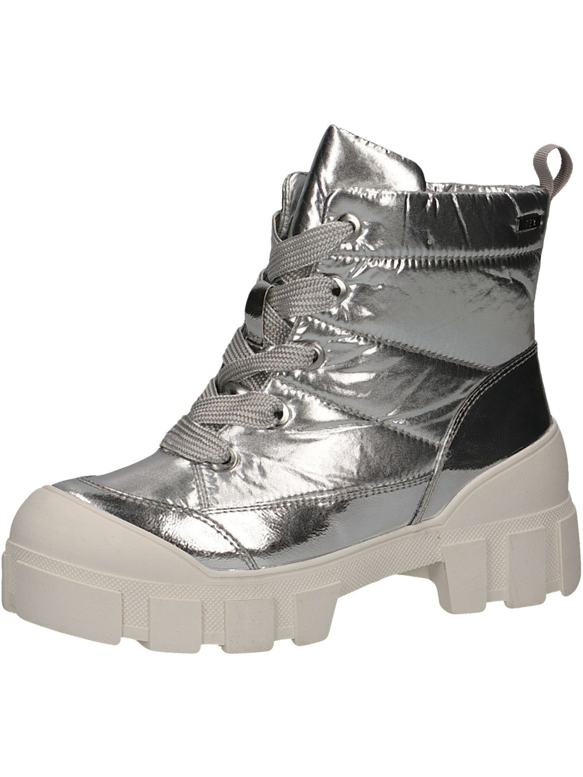 CAPRICE Lace-up bootie in Silver: front