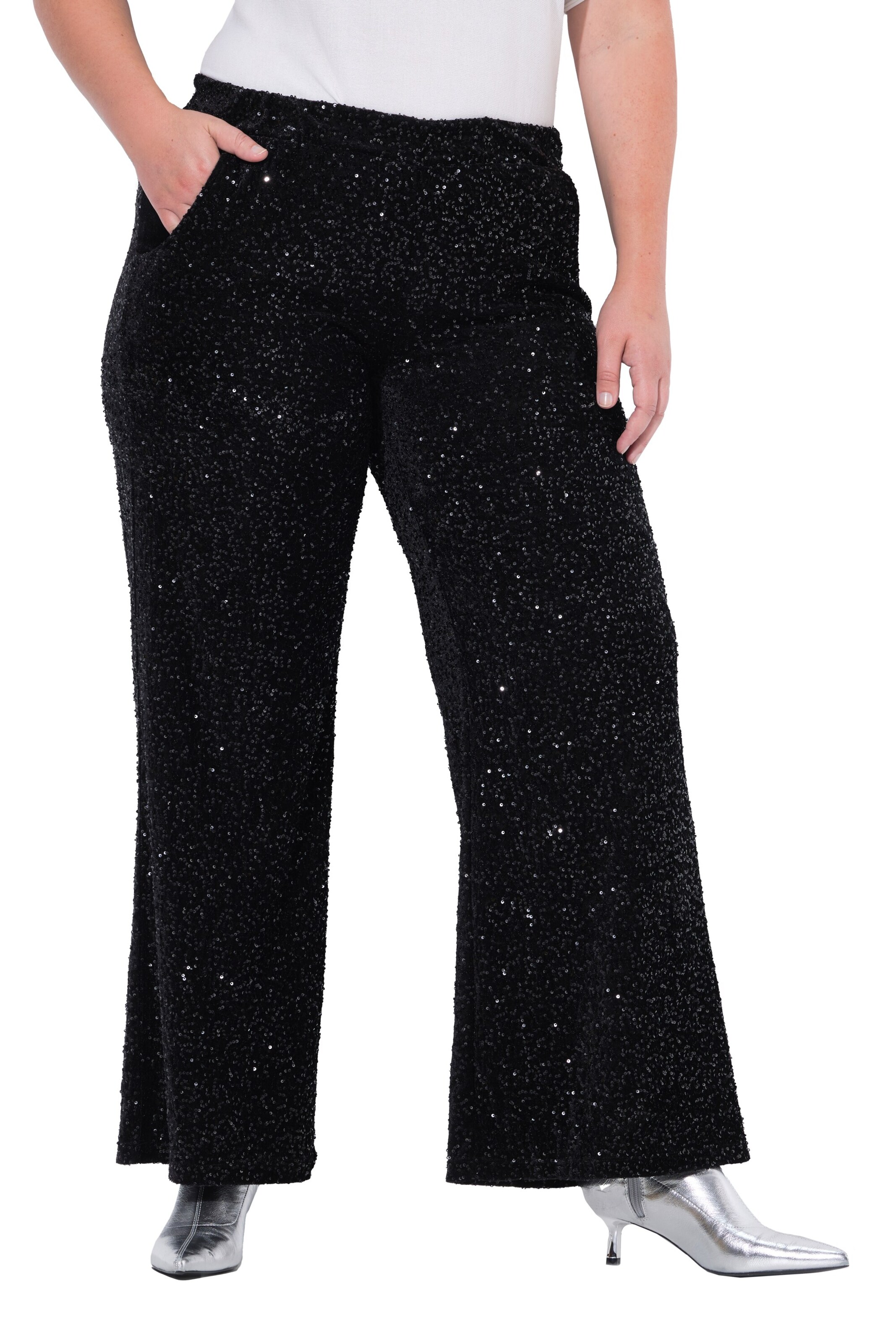 MIAMODA Flared Broek in Zwart: voorkant