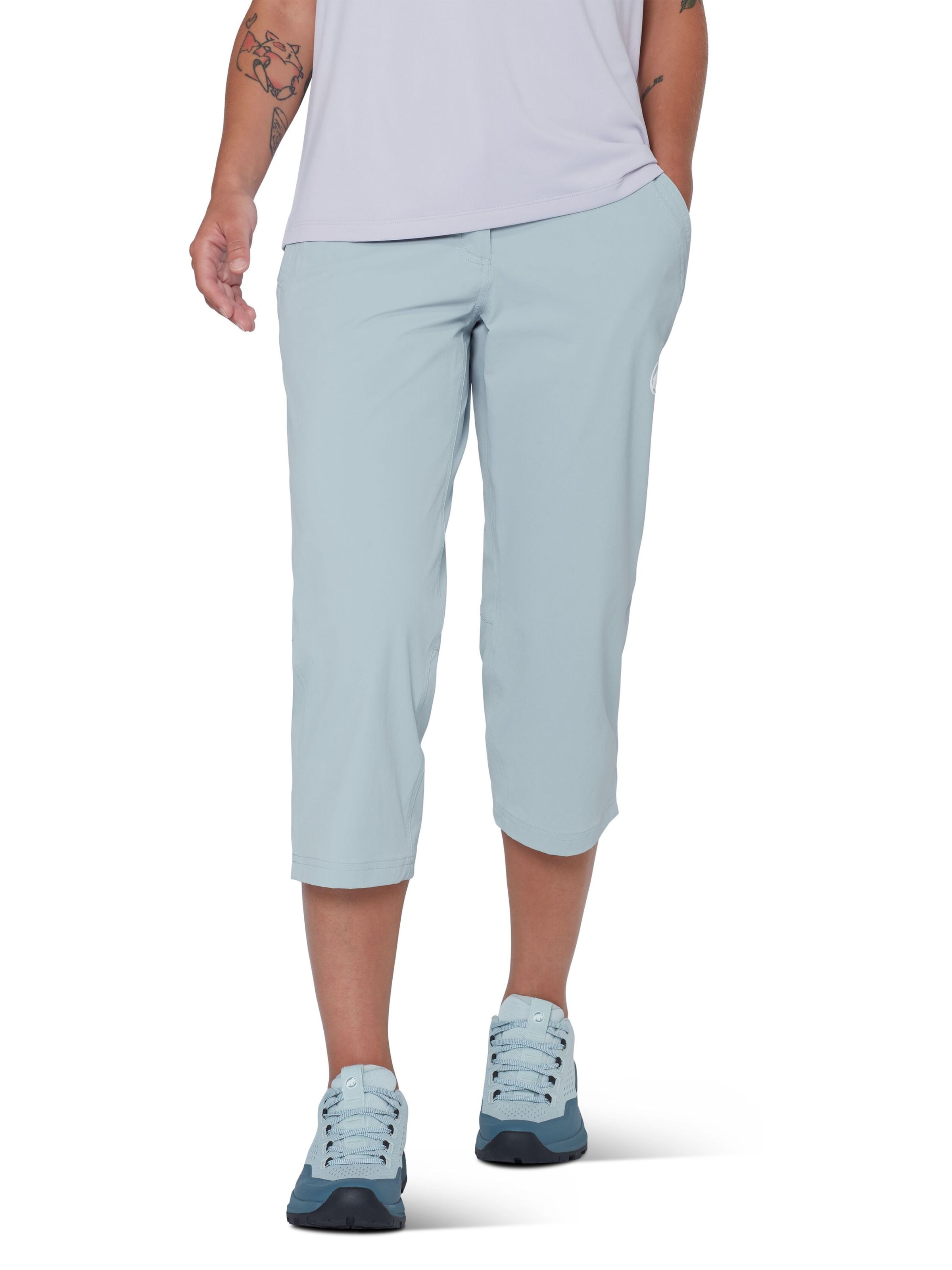 MAMMUT Regular Workout Pants 'HIKING V CAPRI' in Blue