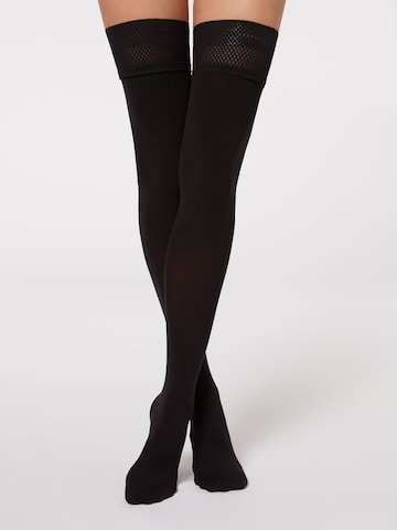 CALZEDONIA Hold-up stockings in Black