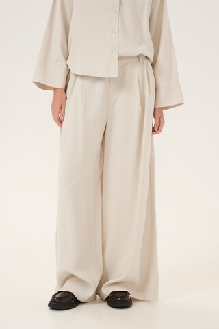 Wide Leg Pantalon à pince 'CadizMW' My Essential Wardrobe en beige : devant
