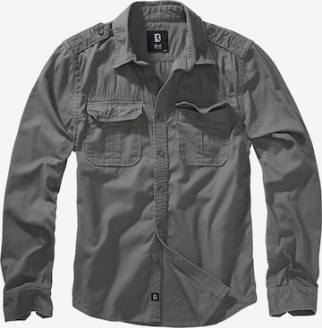 Brandit Button Up Shirt in Grey: front