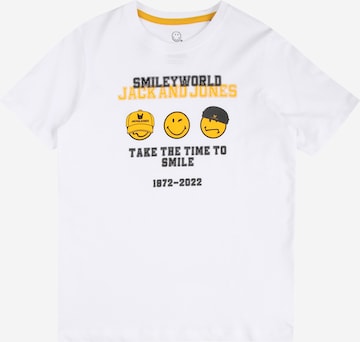 Maglietta 'SMILEY WORLD' di Jack & Jones Junior in bianco: frontale