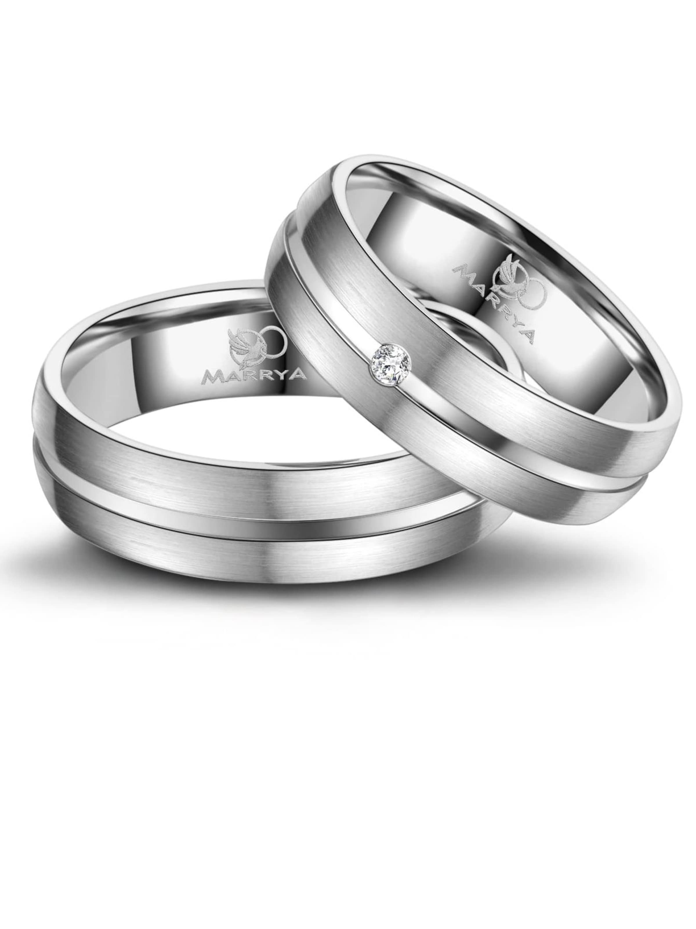 MARRYA Ring 'MARRYA TI-02 Ehering aus Titan' in Grey