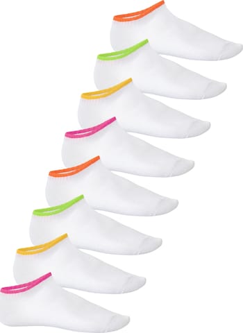 footstar Ankle Socks 'Neon' in White: front
