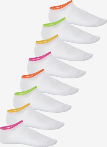 footstar Ankle Socks 'Neon' in White: front