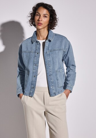 STREET ONE Bleached Jeansjacke in Blau: Vorderseite