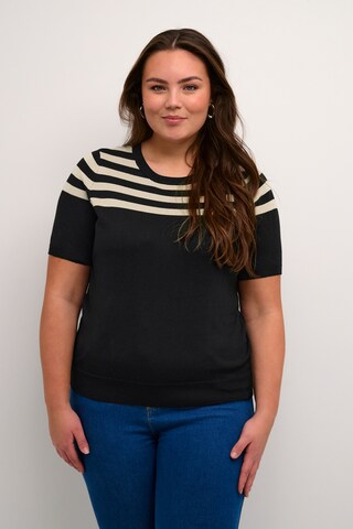 KAFFE CURVE Pulóver - fekete: elől