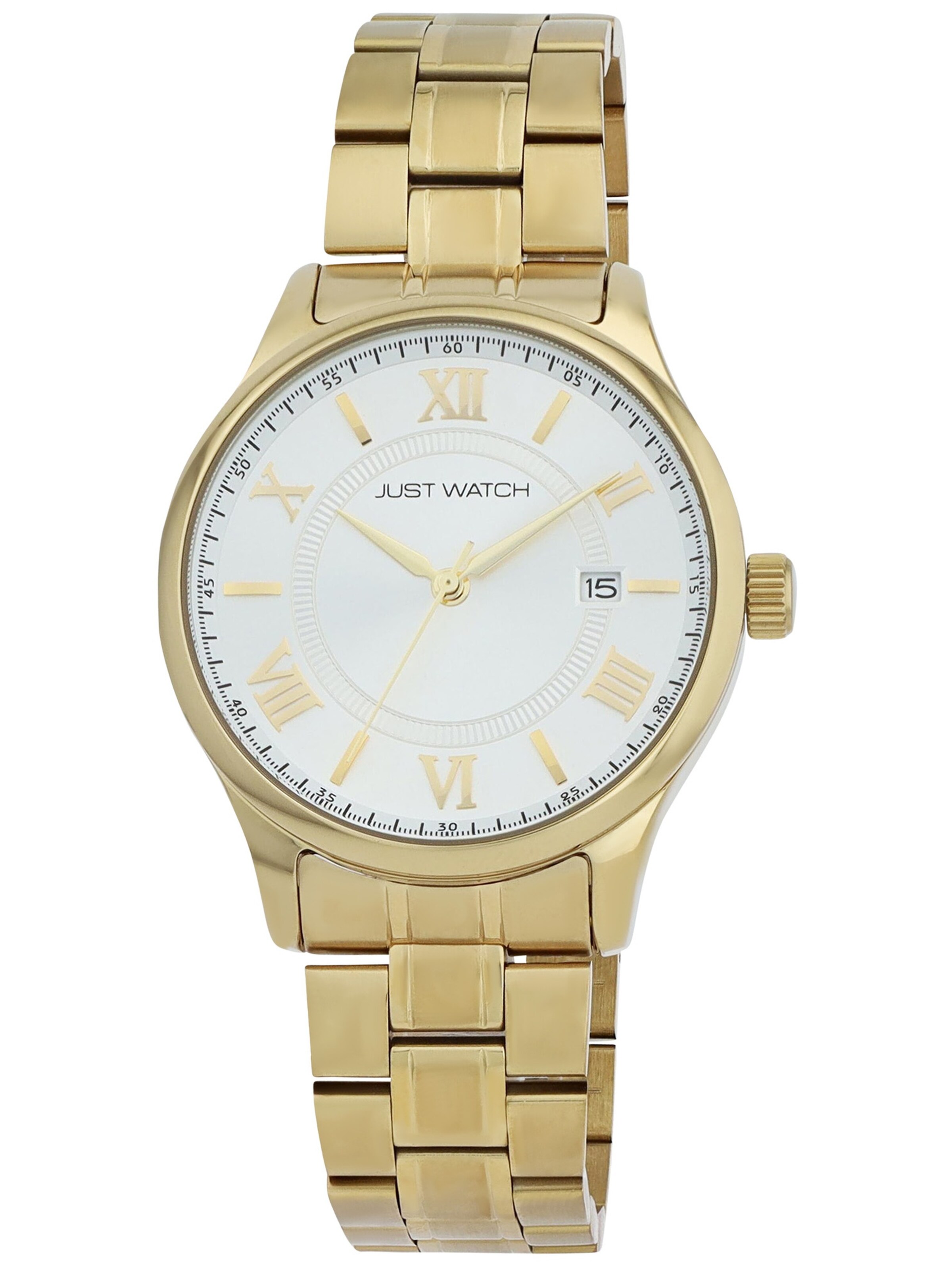 Just Watch Analog Watch 'Datumsanzeige' in Gold: front