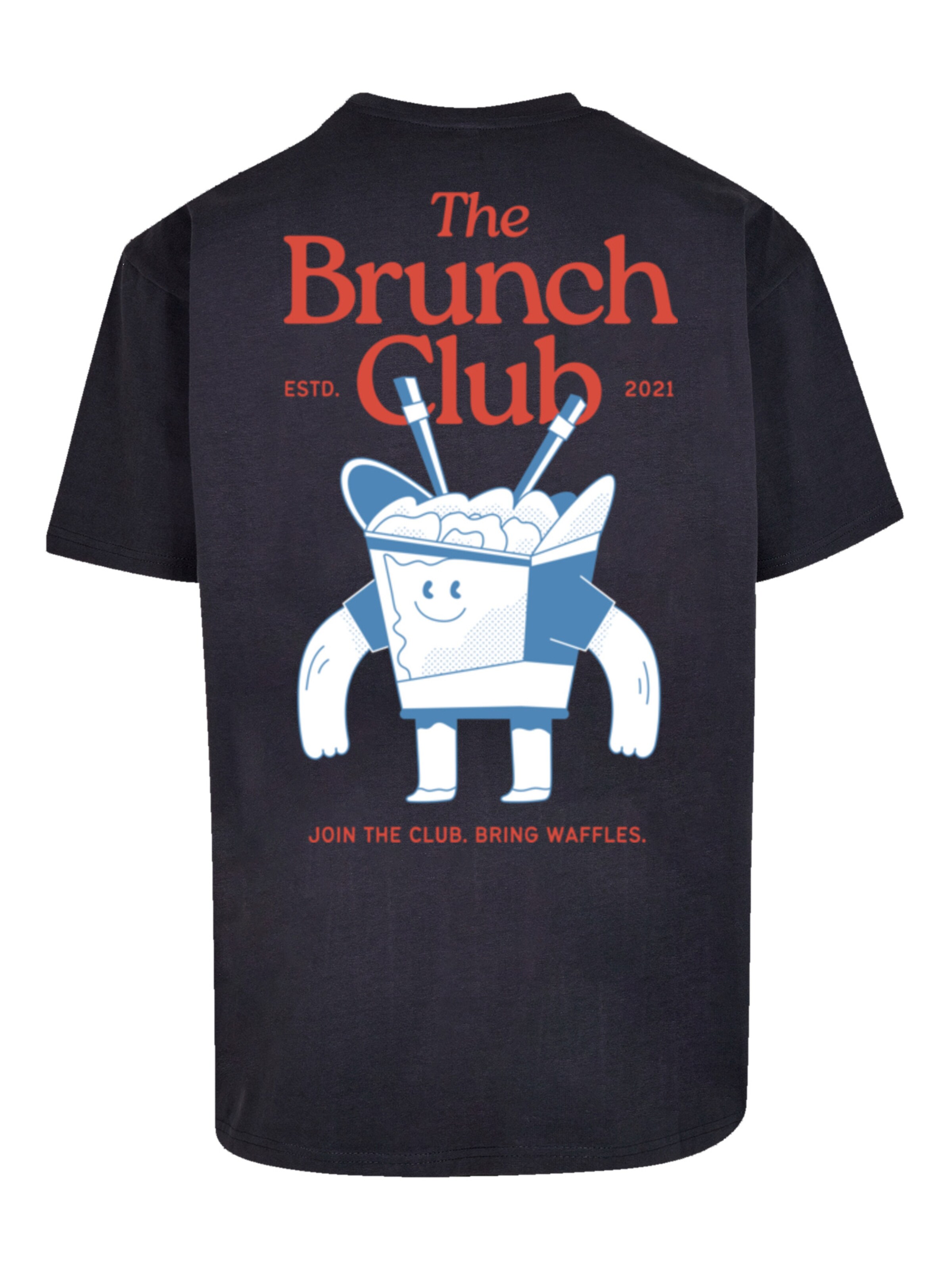 F4NT4STIC Shirt 'The Brunch Club' in Blauw: voorkant