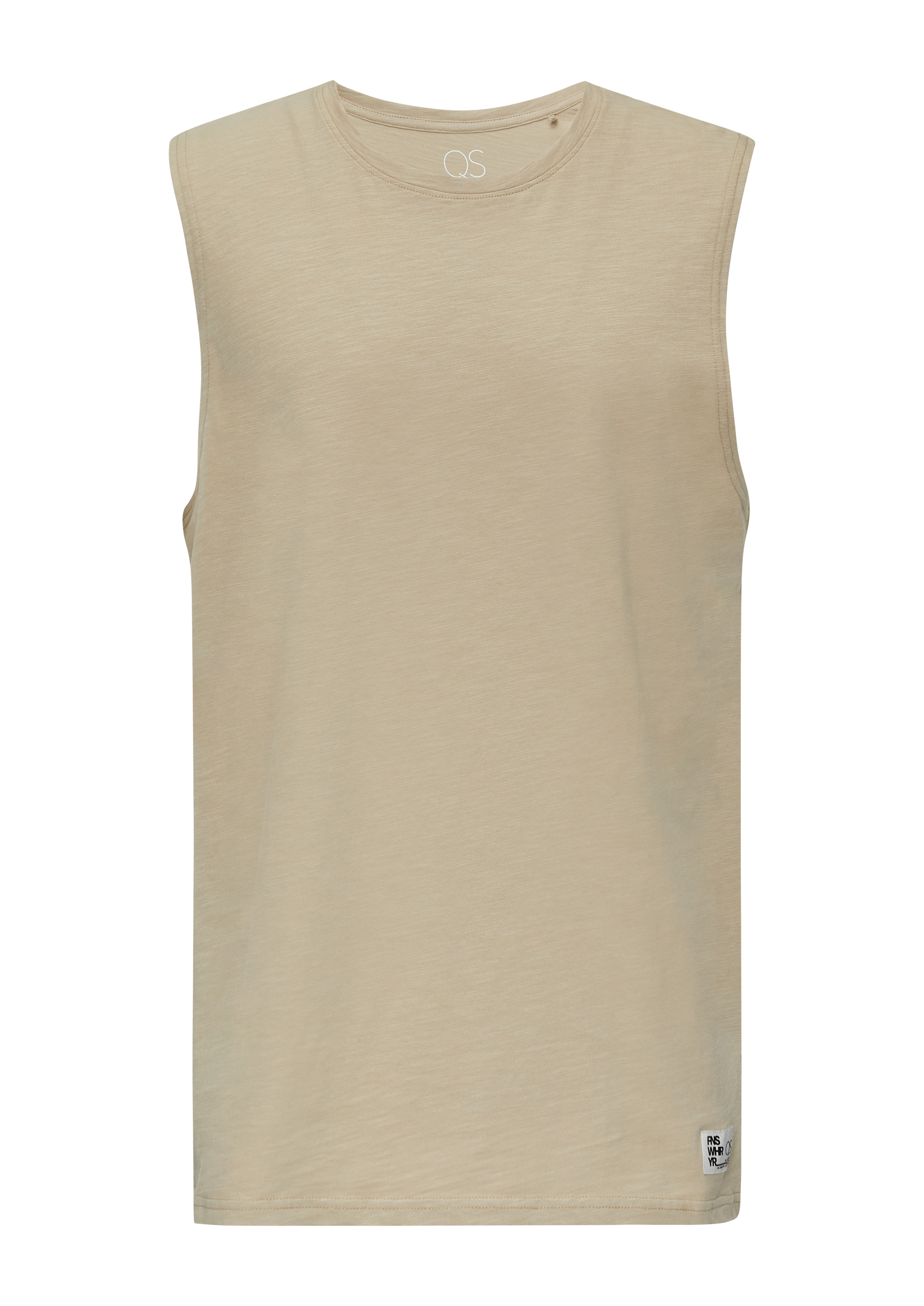 QS Shirt in Beige: voorkant