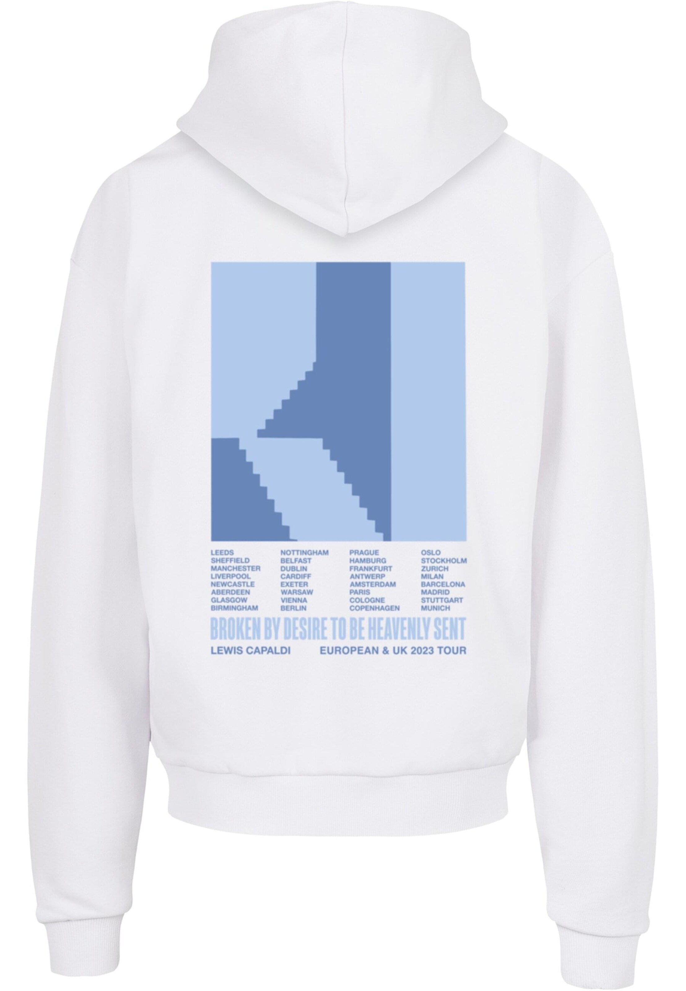 Sweat-shirt 'Lewis Capaldi - Tour Grabsheet 2' Merchcode en blanc