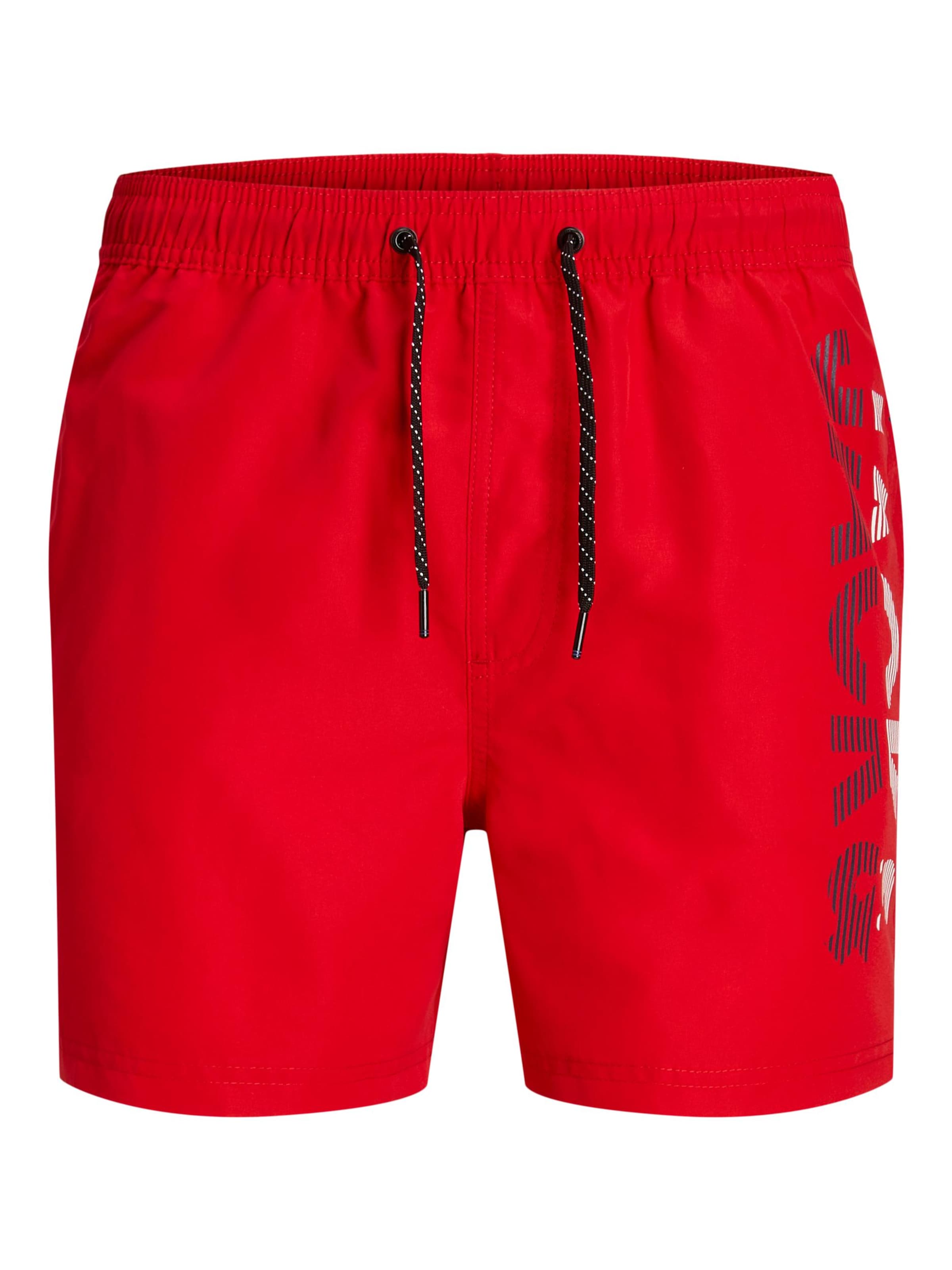 JACK & JONES Swimming shorts 'Fiji' in XS in Red / Black / White, Item view