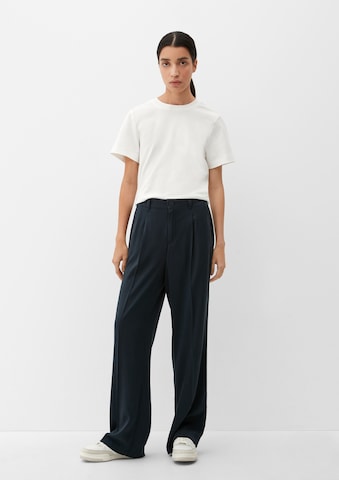 s.Oliver Wide leg Trousers with creases in Grey