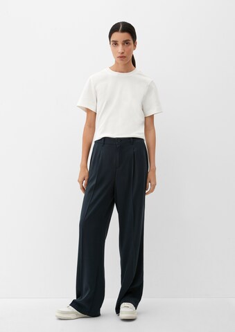 Wide Leg Pantalon à plis s.Oliver en gris