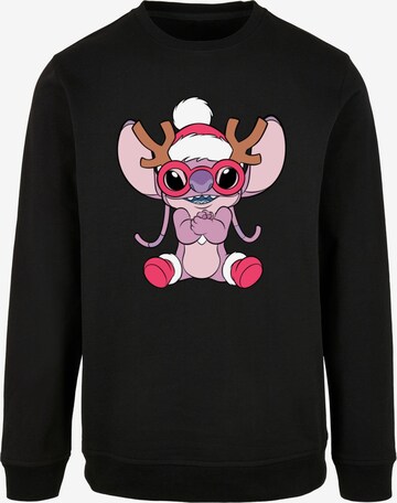 ABSOLUTE CULT Sweatshirt 'Lilo And Stitch - Reindeer' in Zwart: voorkant