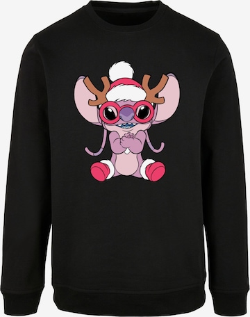 Sweat-shirt 'Lilo And Stitch - Reindeer' ABSOLUTE CULT en noir : devant