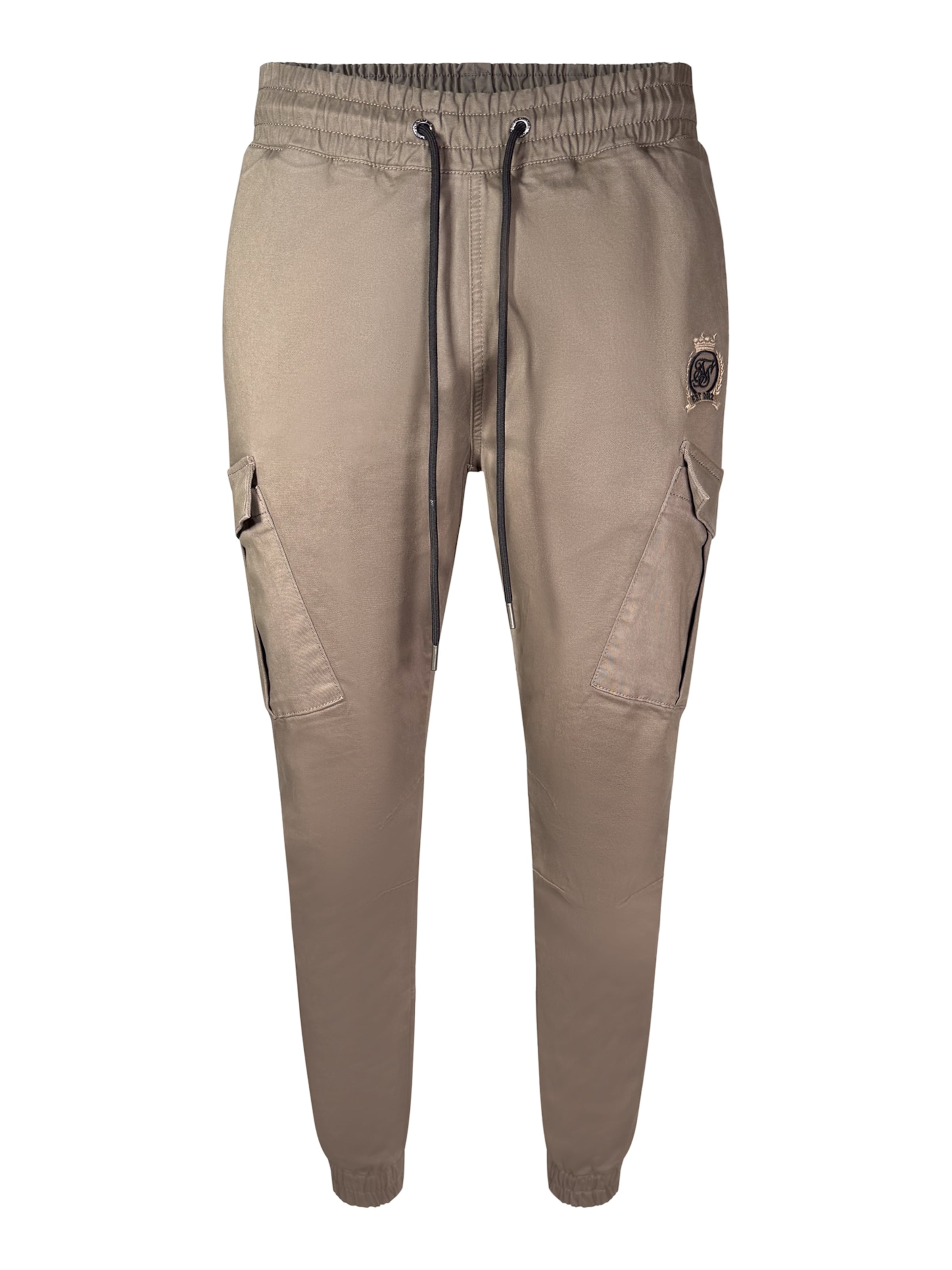 Tapered Pantaloni cargo di SikSilk in marrone: frontale