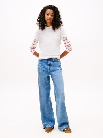 Tommy Jeans - Camisa 'LINEAR' em branco