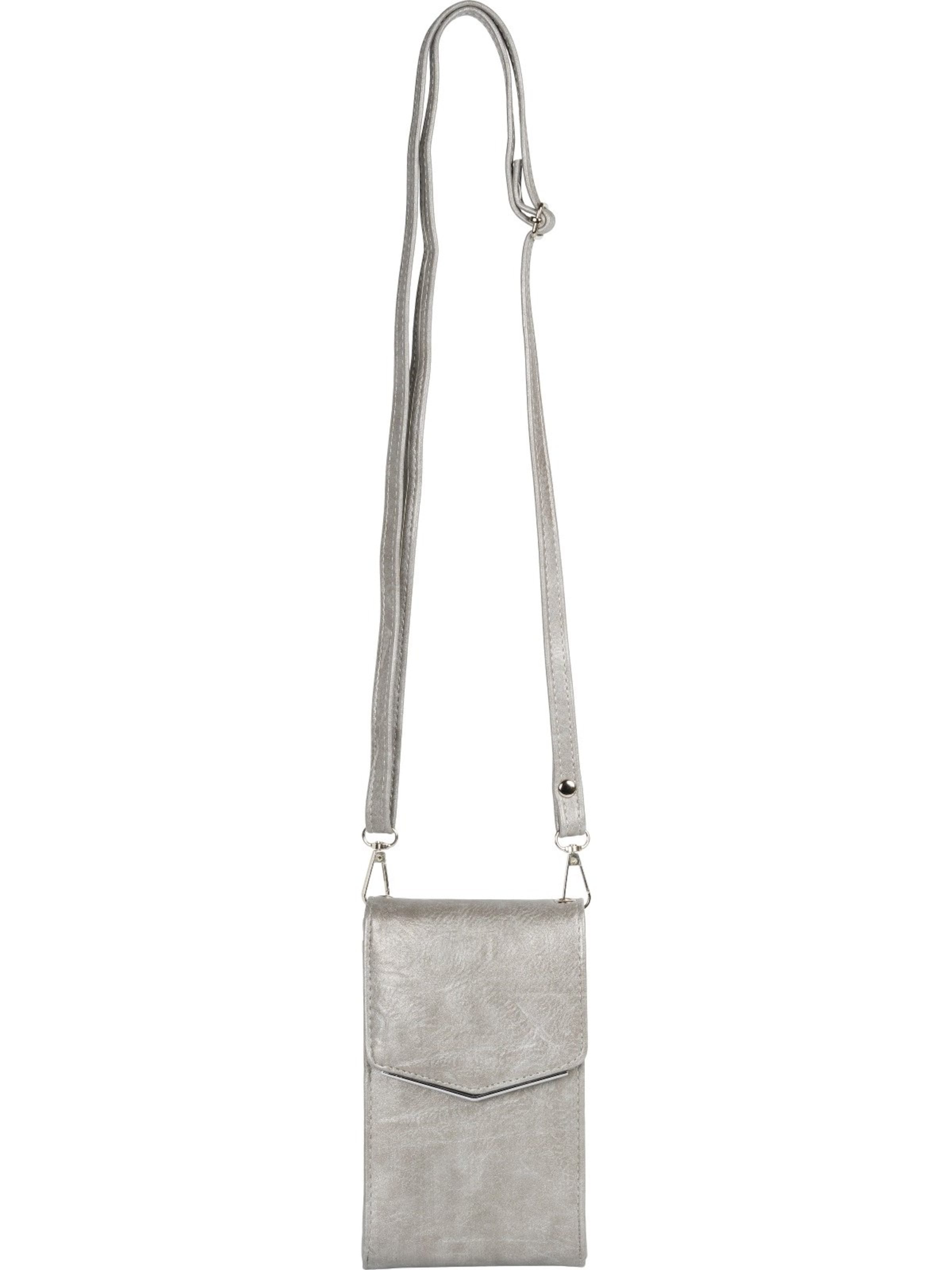styleBREAKER Umhängetasche 'Mini Handy Umhängetasche'‌‌‌‌ in Silber: Vorderseite
