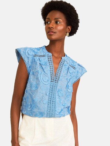 love & roses Blouse in Blue: front