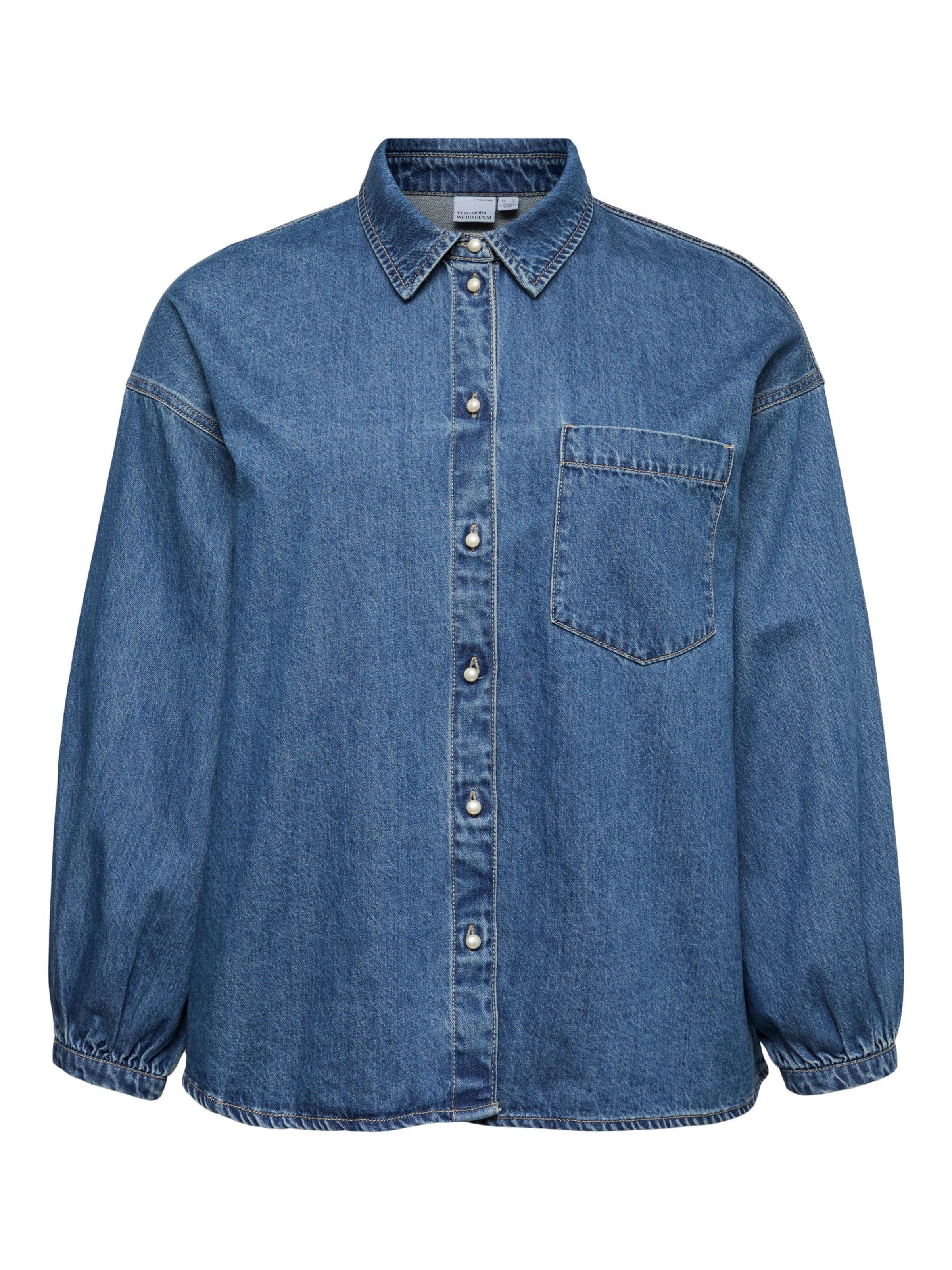 Vero Moda Curve Bluse 'ELORA' i XXXL i blå, Produktvisning