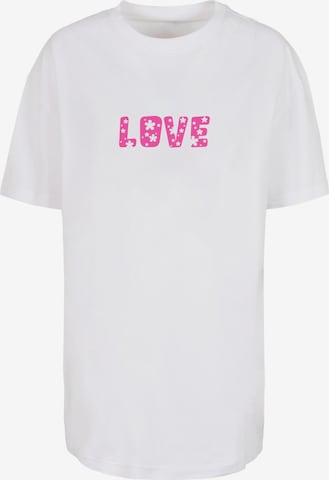 Merchcode Shirt 'Valentines Day - Flowers Love' in Wit: voorkant