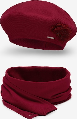 Vivisence Beanie '7036 Set' in Red: front