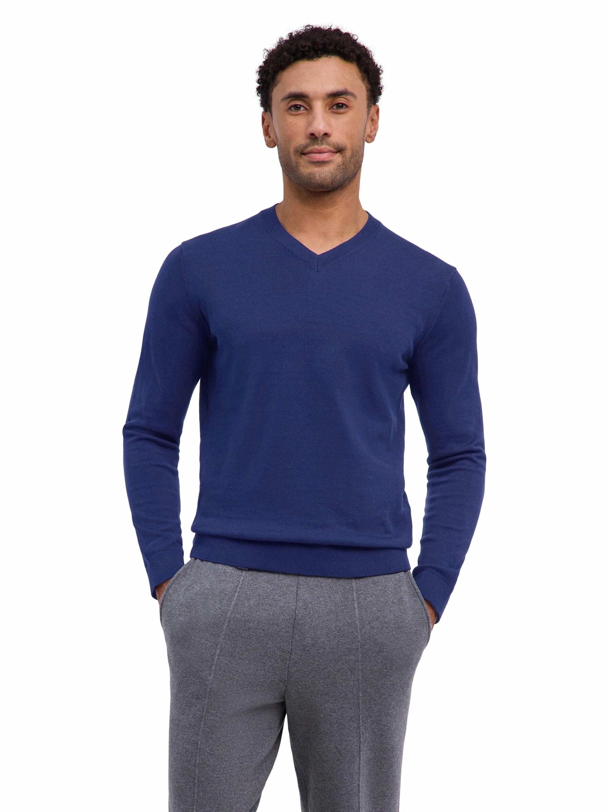 FALKE Sweater 'Cotton Knit' in Blue: front