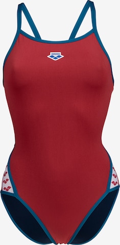 ARENA Bustier Sportbadpak 'ICONS' in Rood: voorkant
