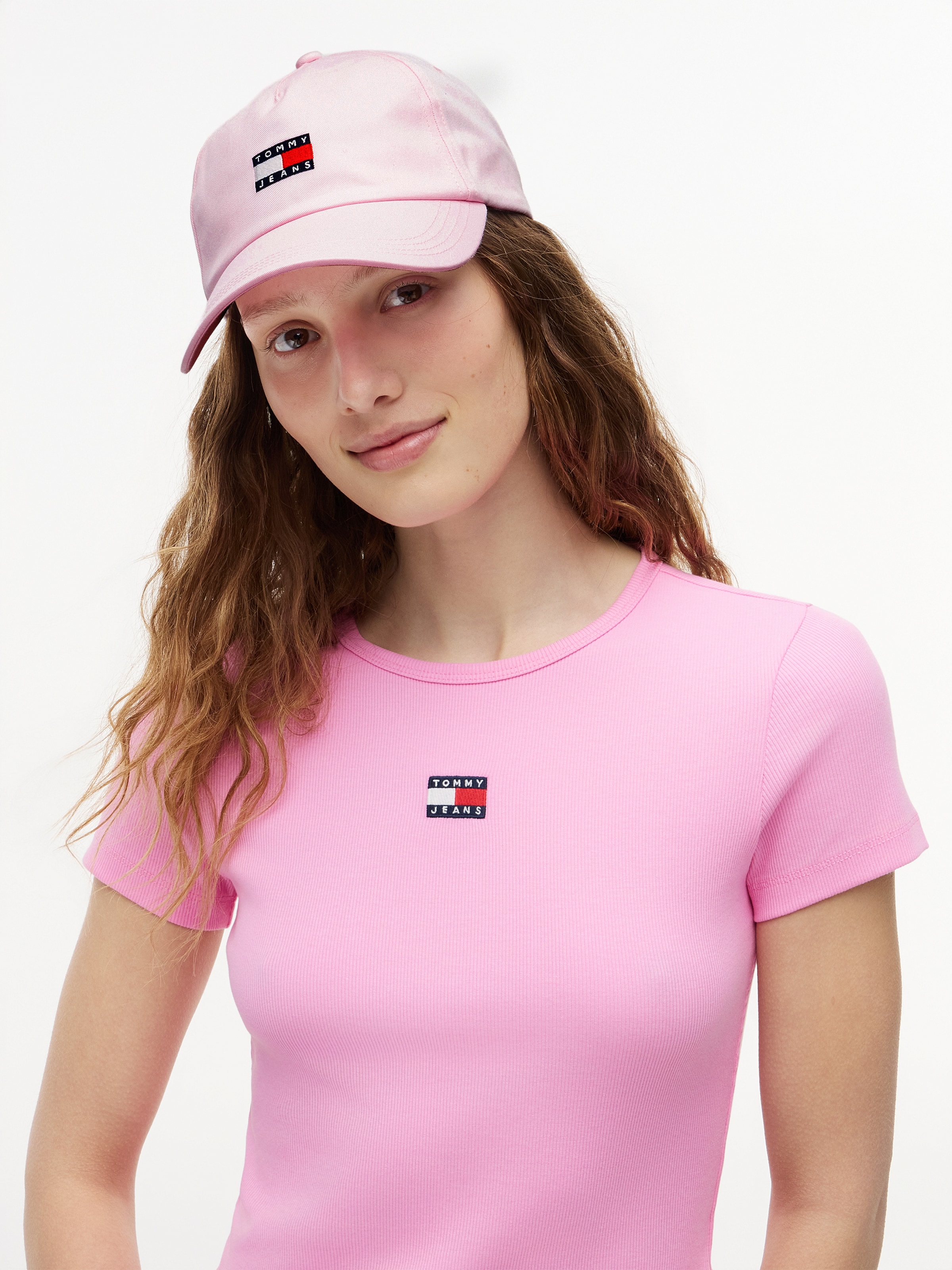 Casquette 'Heritage Logo Baseball' Tommy Jeans en rose : devant