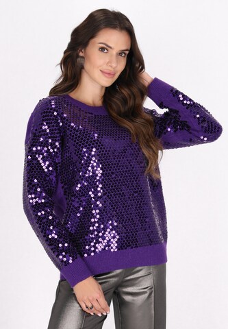 Pullover di faina in lilla: frontale