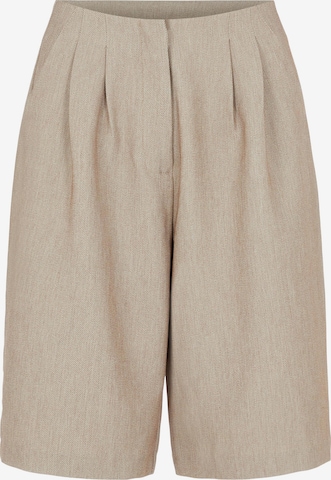 Y.A.S Loose fit Pleat-Front Pants 'Reemaj' in Beige: front