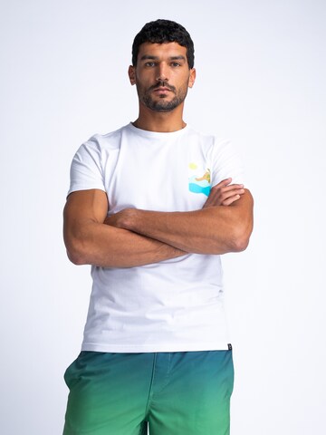 T-Shirt 'Tropicale' Petrol Industries en blanc : devant