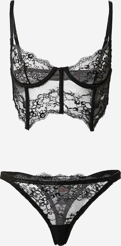 Nasty Gal Bustier Wäsche-Set in Schwarz: predná strana