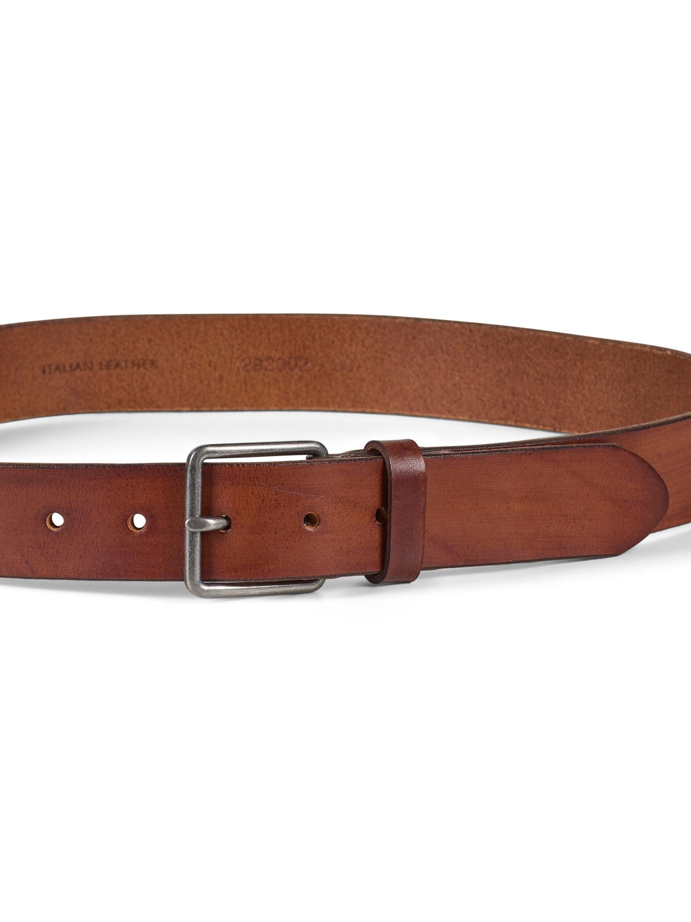 Howard London Riem 'Leather Belt George Brown' in Bruin